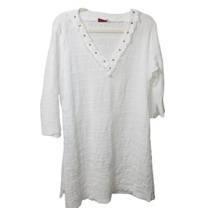 EXXE XXL white coverup with little beads size XXL